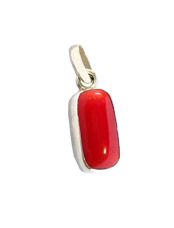 Divya Shakti Italian Red Coral / Red Munga Gemstone Silver Pendant Natural  AAA Quality - Divya Shakti Online