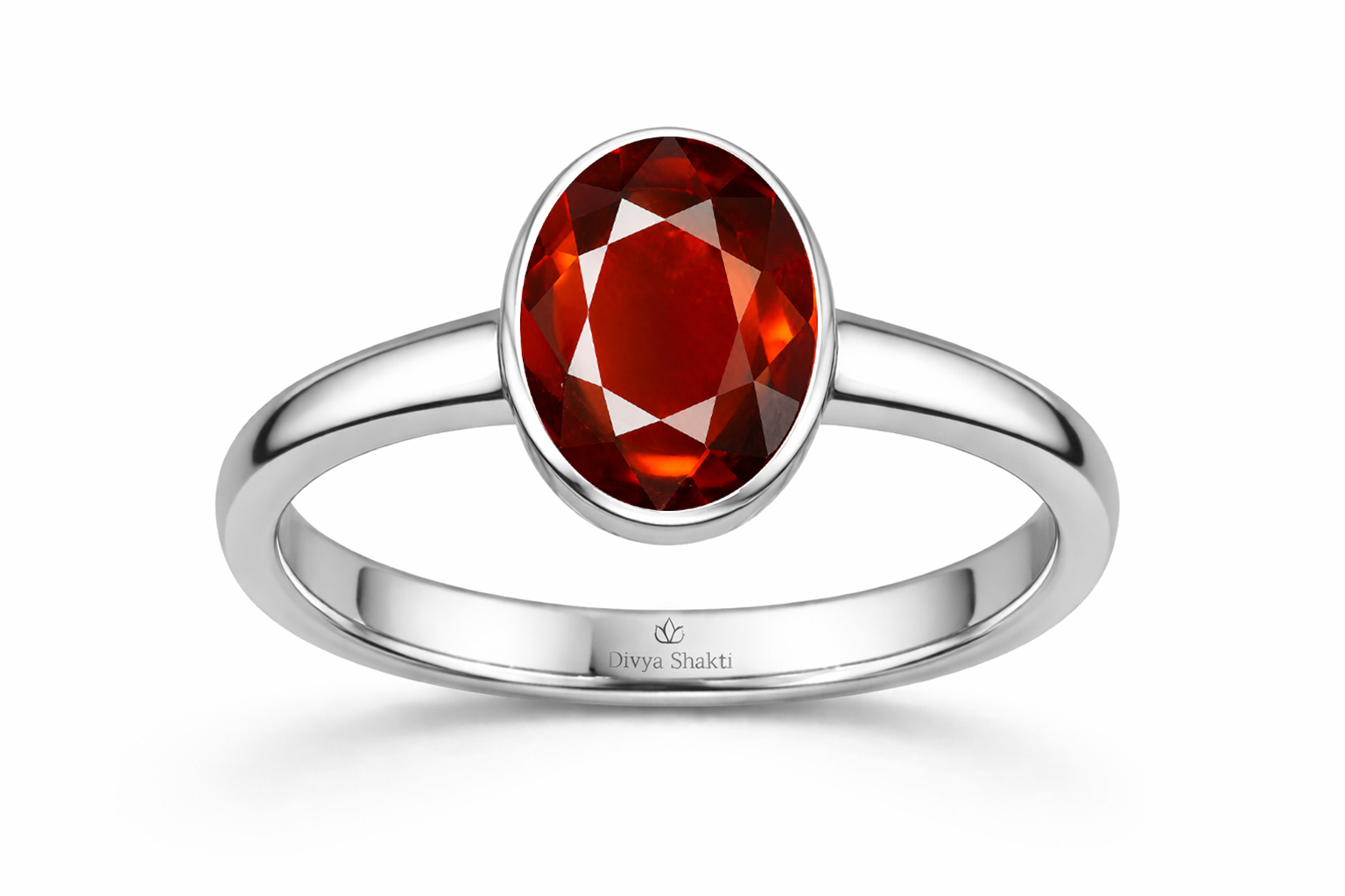 gomed silver simple ring