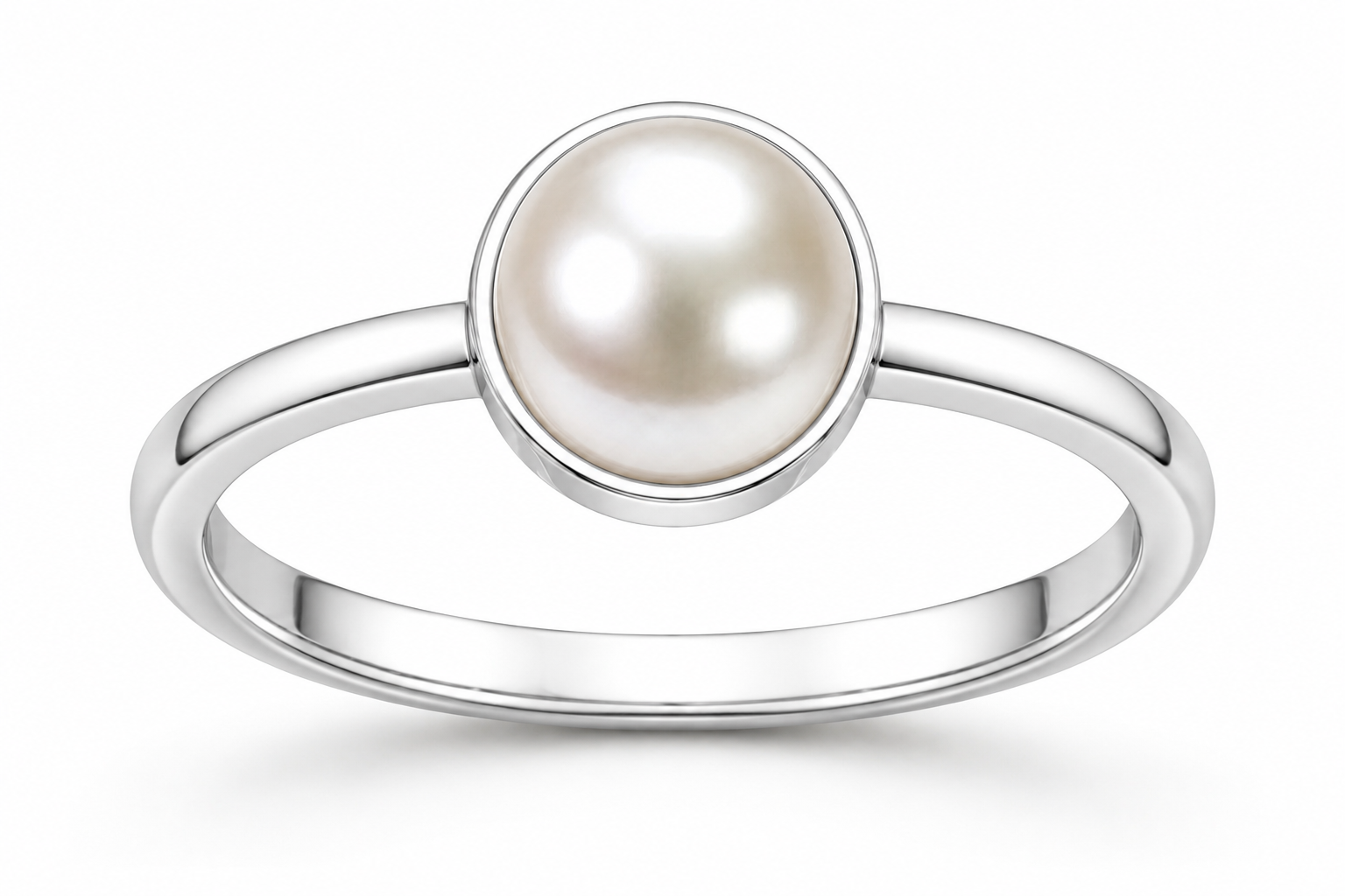 Pearl (Moti) silver simple ring